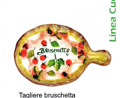 PIATTO CERAMICA BRUSCHETTA VASSOIO DECORATO PIATTO DI PORTATA