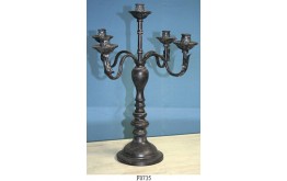 CANDELABRO PORTA CANDELE in ferro battuto 5 fiamme DA APPOGGIO CON BASE