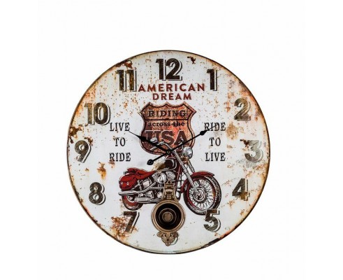 OROLOGIO A MURO IN LEGNO AMERICAN DREAM CM 60 ARREDAMENTO PARETI LOCALI