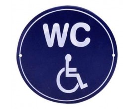 WC DISABILI TARGA INSEGNA IN METALLO A MURO O PORTA PER BAR RISTORANTI LOCALI