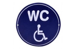 WC DISABILI TARGA INSEGNA IN METALLO A MURO O PORTA PER BAR RISTORANTI LOCALI