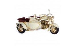 MOTO SIDECAR MODELLO IN LATTA SOPRAMMOBILE DA COLLEZIONE