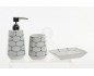 ARREDO BAGNO SET IN CERAMICA DECORATA PER IL LAVABO 3 PEZZI