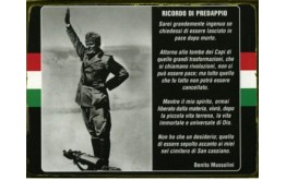 MUSSOLINI TARGA IN LATTA ANTICHIZZATA RICORDO DI PREDAPPIO