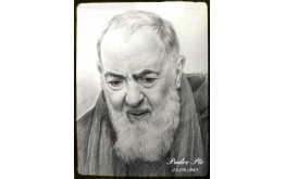 PADRE PIO IMMAGINE TARGA IN LATTA ANTICHIZZATA