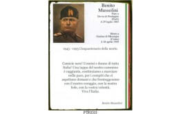 BENITO MUSSOLINI TARGA IN LATTA ANTICHIZZATA IMMAGINE