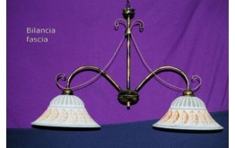 Lampadario sospensione cucina sala in ferro battuto due Luci