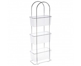 ETAGERE BAGNO SCAFFALE 3 CESTI DA PAVIMENTO MOBILE SALVASPAZIO