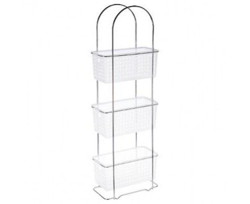 ETAGERE BAGNO SCAFFALE 3 CESTI DA PAVIMENTO MOBILE SALVASPAZIO