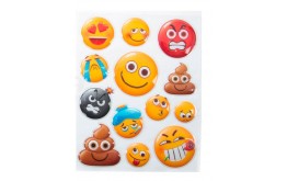 EMOJI FACCINE ADESIVI A RILIEVO PER ARREDAMENTO PARETI 13 PEZZI FIGURE MISTE