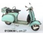 VESPA MODELLINO D'EPOCA IN METALLO LATTA CON RUOTA DI SCORTA E CASSETTA