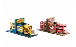 FERMALIBRI SET 2 PER MENSOLE E LIBRERIE CON PORTA FOTO MINI ROSSO