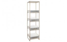 LIBRERIA CON 4 CASSETTI IN LEGNO ETAGERE STUDIO UFFICIO SCAFFALE IN METALLO