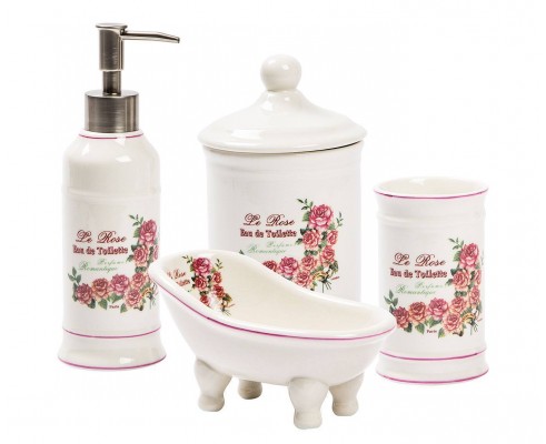 ACCESSORI BAGNO PADRONALE SET IN CERAMICA COMPLETO BAGNO ACCESSORI TOILETTE