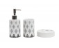 ACCESSORI BAGNO LAVABO IN CERAMICA + PORTA SCOPINO SET COMPLETO DECORATO