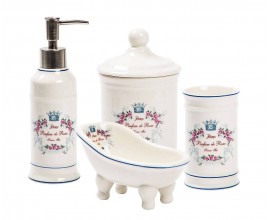 ACCESSORI BAGNO SET IN CERAMICA COMPLETO BAGNO PADRONALE ACCESSORI TOILETTE