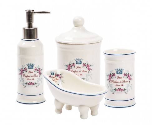 ACCESSORI BAGNO SET IN CERAMICA COMPLETO BAGNO PADRONALE ACCESSORI TOILETTE