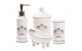 ACCESSORI BAGNO SET IN CERAMICA COMPLETO BAGNO PADRONALE ACCESSORI TOILETTE